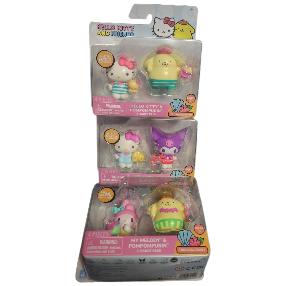 Sanrio Hello Kitty and Friends Tropical Party Series 3 Figure Pack Set of 3 New